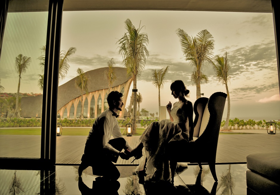 Apurva Kempinski Bali Presidential Villa Wedding Photo ジ・アプルヴァ・ケンピンスキ・バリ結婚式 プレジデンシャル・ヴィラよりチャペルを望む