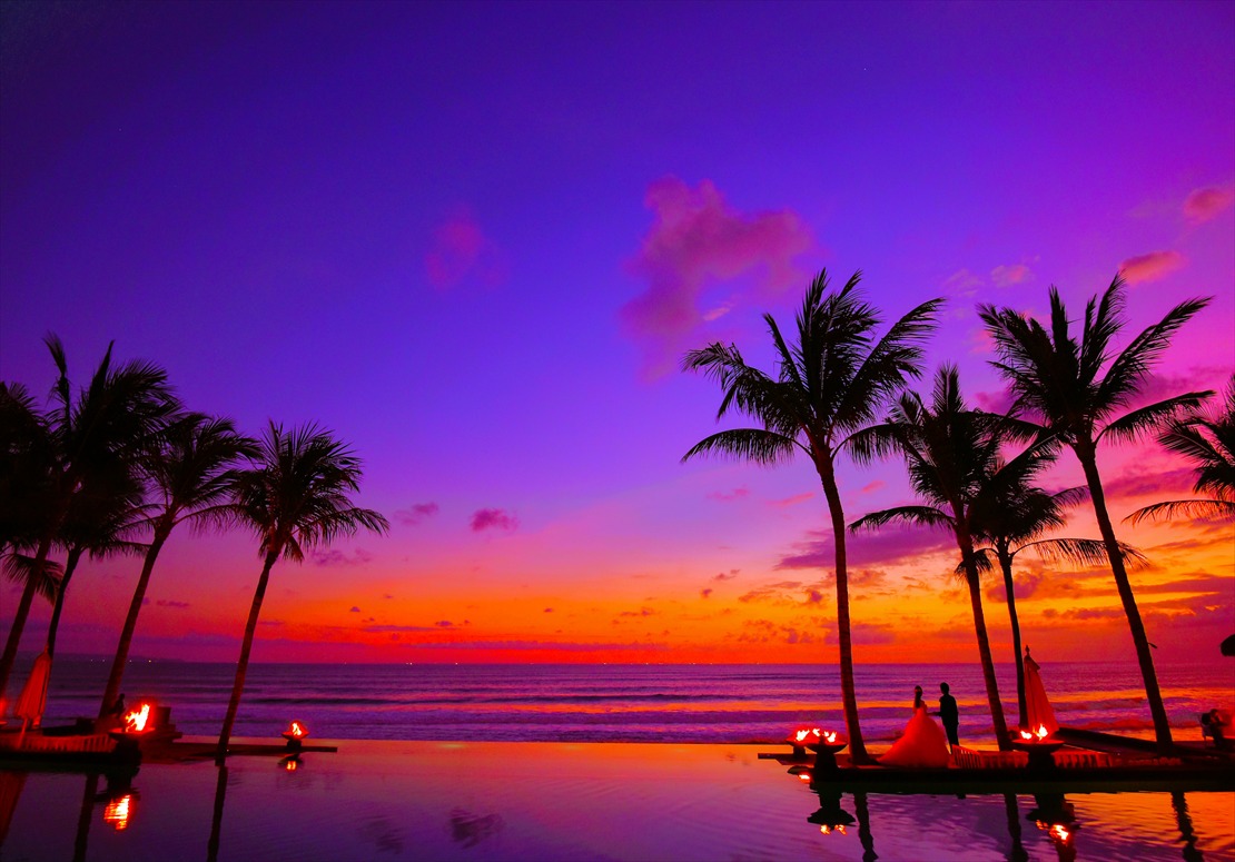 辺り一面がマジックアワーに染まる