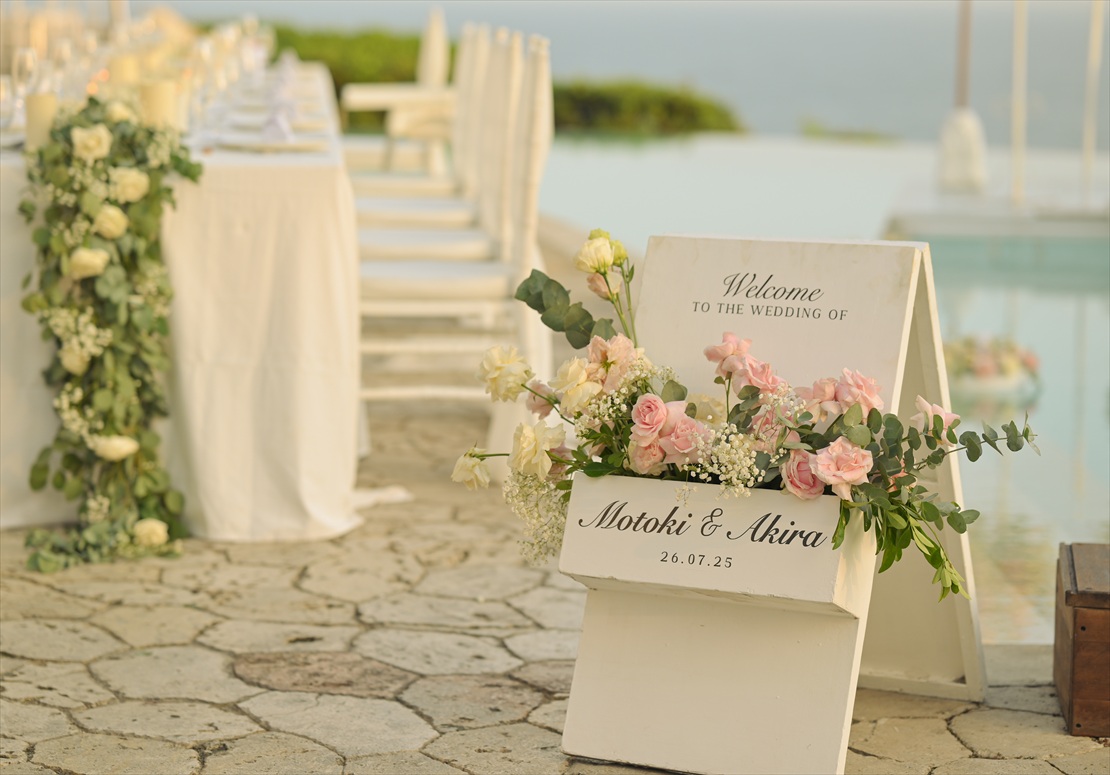 ウェルカムボード生花装飾