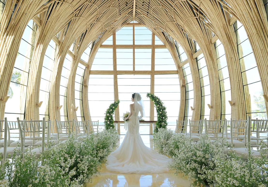 バリ島結婚式　新婦様挙式後ショートベール撮影