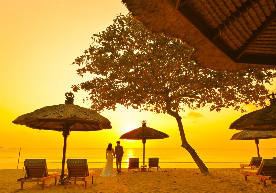 バリ・ビーチ・サンセット・フォトウェディング