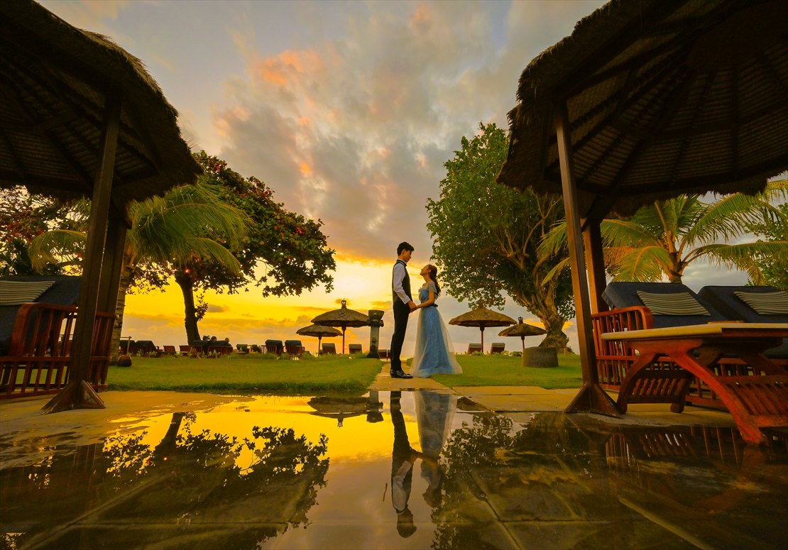 ガーデンにて暮際のサンセット撮影