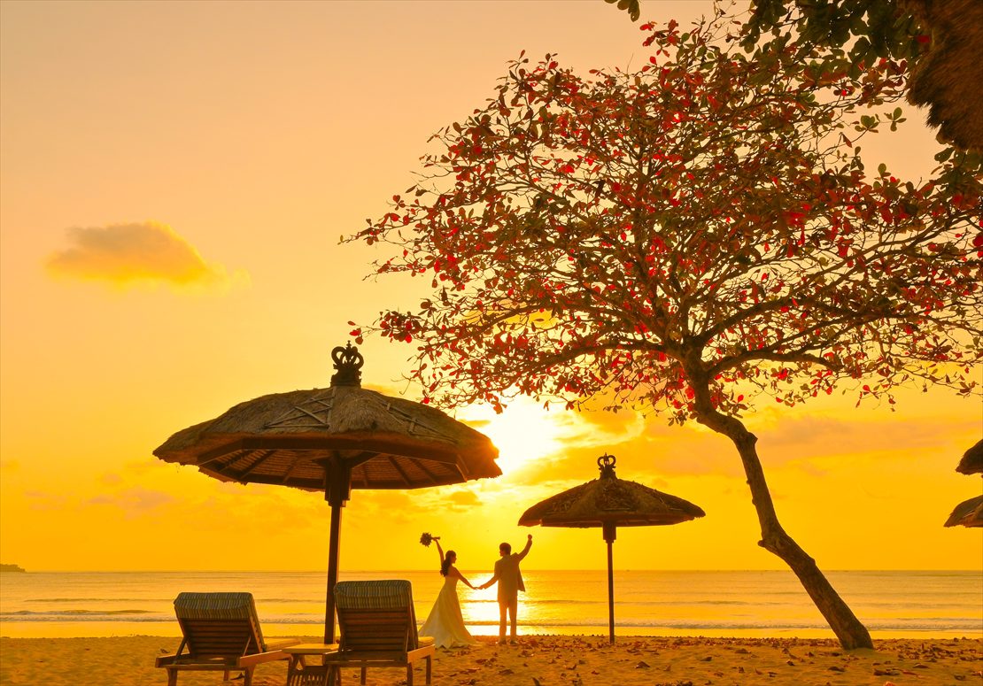 Belmond Jimbaran Bali Wedding Party (10)_R バリ島挙式 ビーチにてサンセット撮影