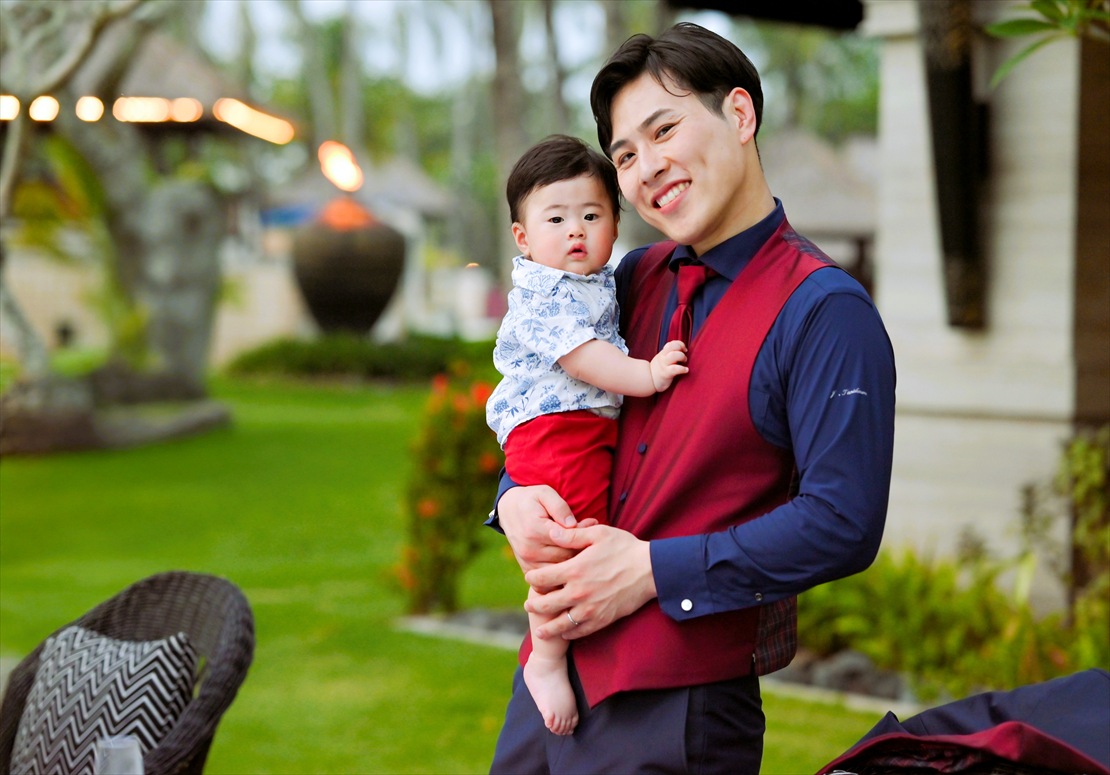 バリ結婚式　お子様とパーティー前撮影