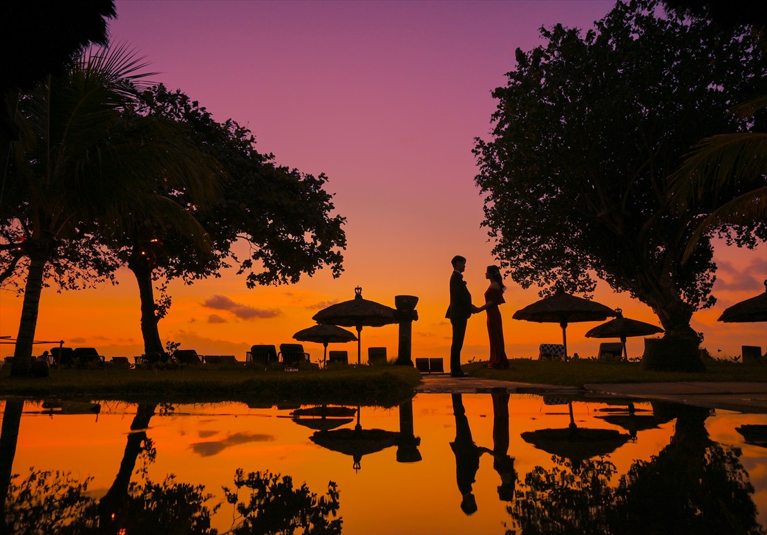 バリ島マジックアワー鏡面撮影