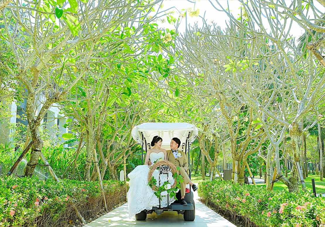 バリ島結婚式　リゾート内撮影 専用バギー