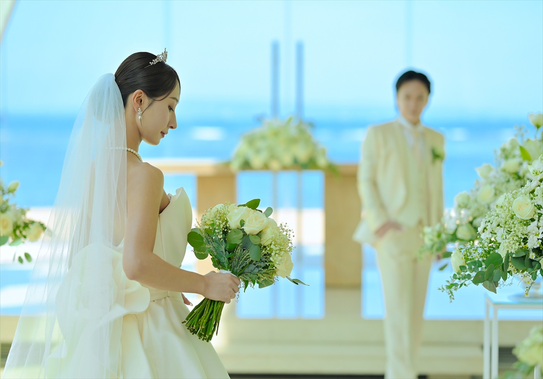 コンラッド・バリ結婚式　インフィニティ・チャペル内挙式後撮影