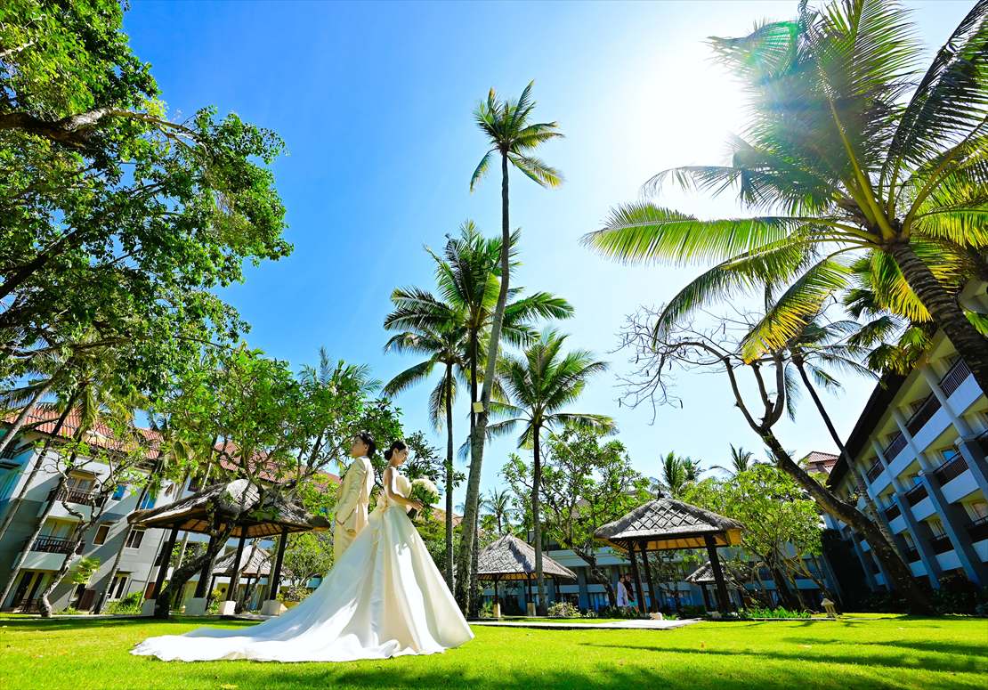 バリ島結婚式　リゾート・ガーデン挙式後撮影