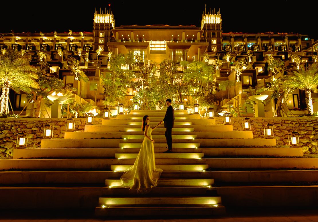 クリフ・スイート棟大階段ライトアップ撮影