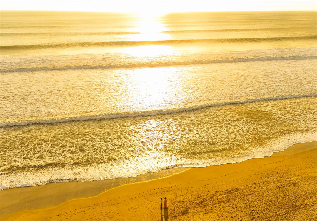 default バリ島挙式 広大なレギャンビーチ ドローン撮影