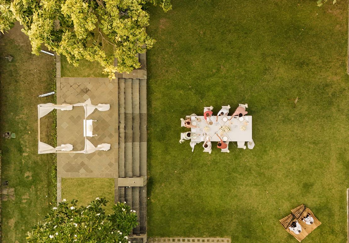 default バリ ウェディング ヴィラ・ガーデン パーティー ドローン撮影