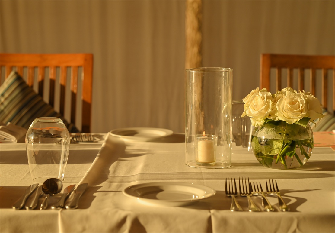 バリ挙式　バンブー・パビリオン テーブル基本装飾