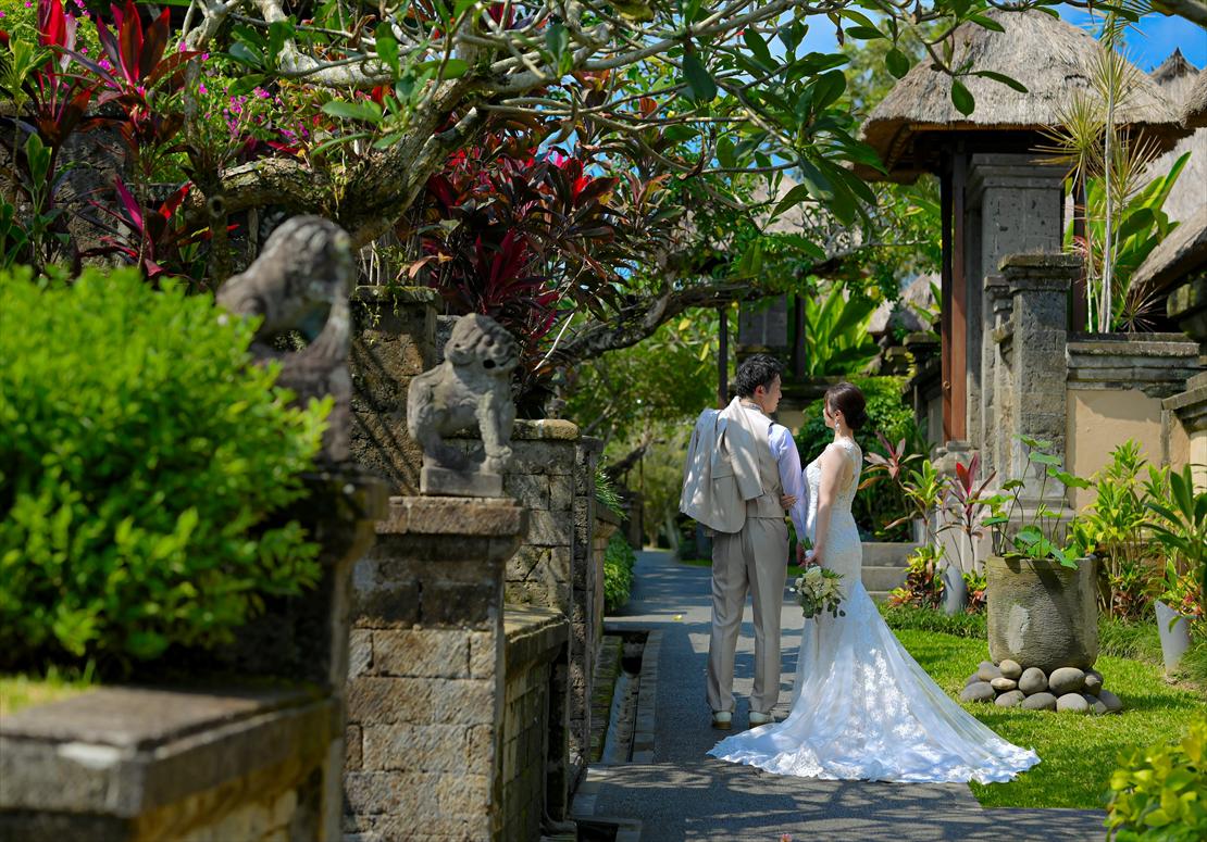 バリ結婚式　カマンダル・ウブド リゾート内 挙式後撮影