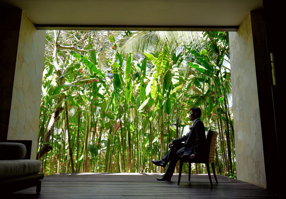 ケンピンスキ・バリ挙式：お支度部屋テラス