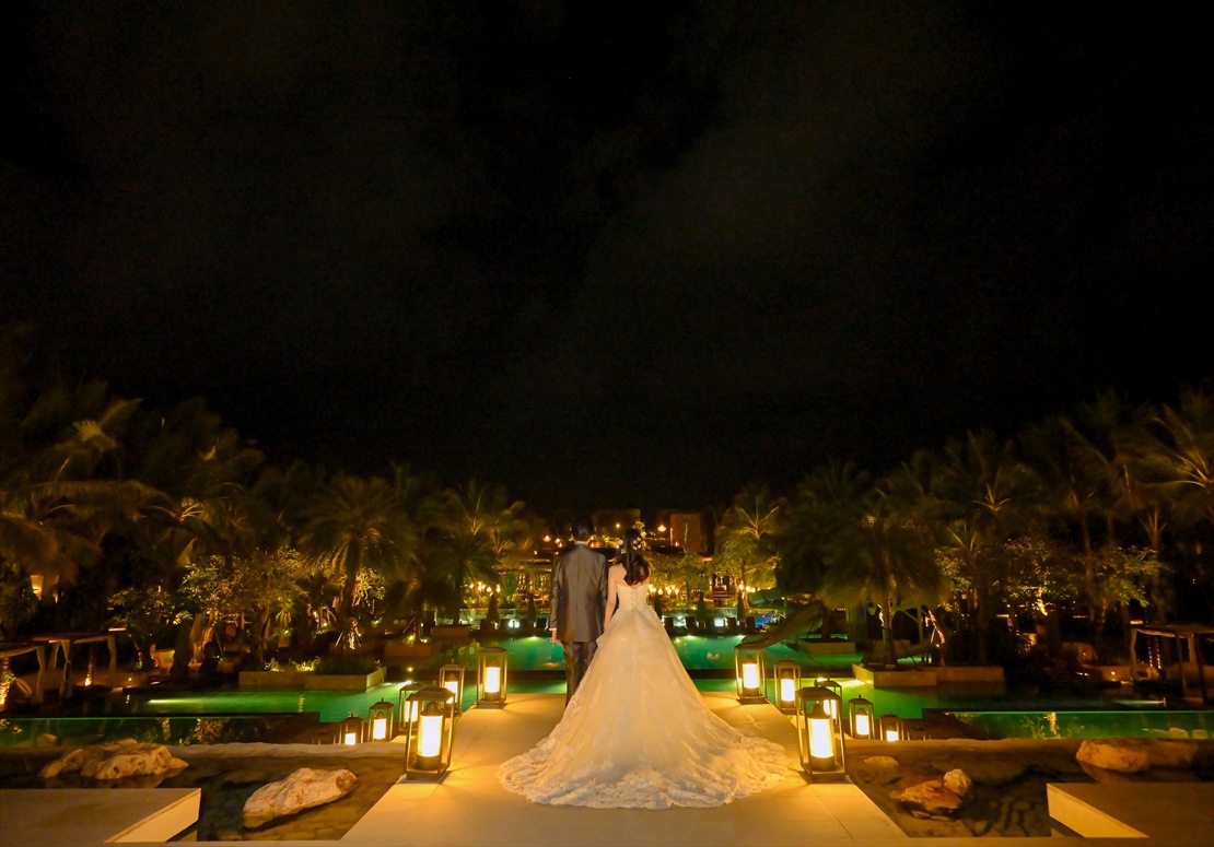 ケンピンスキ・バリ挙式 ナイト・ウェディング撮影
