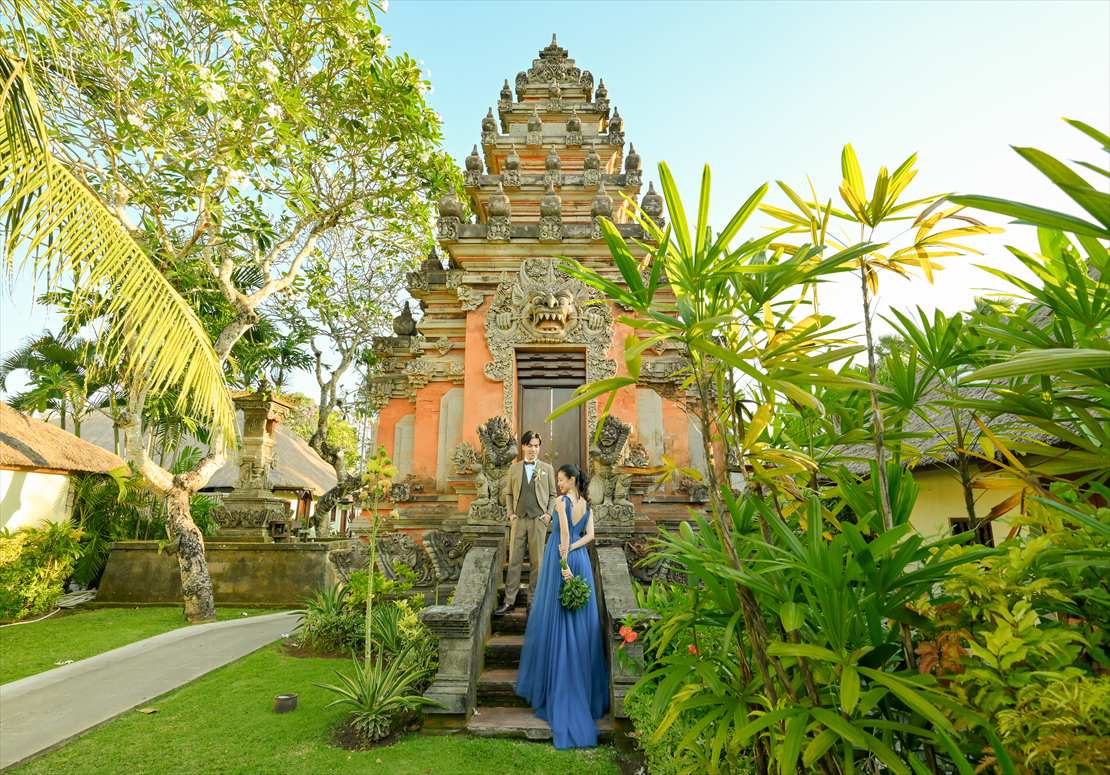 Sunset Bali Wedding (2)_R バリ島結婚式 リゾート内 バリ寺院 ウェディング・フォト