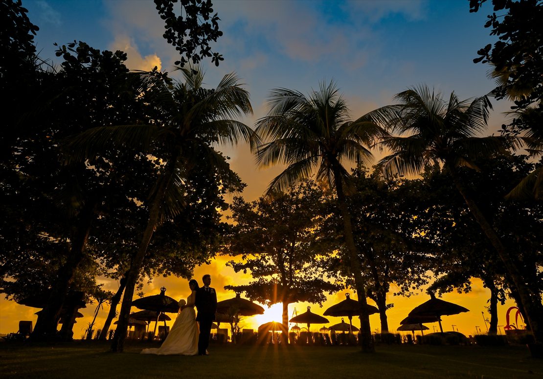 ガーデンにてサンセット撮影