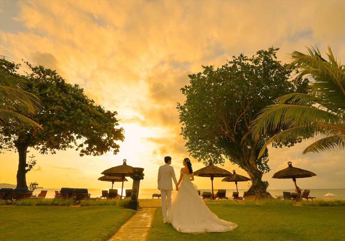 Balmond Jimbaran Bamboo Pavilion Wedding Party (1)_R 挙式後パーティー ベルモンド・ジンバランへ移動