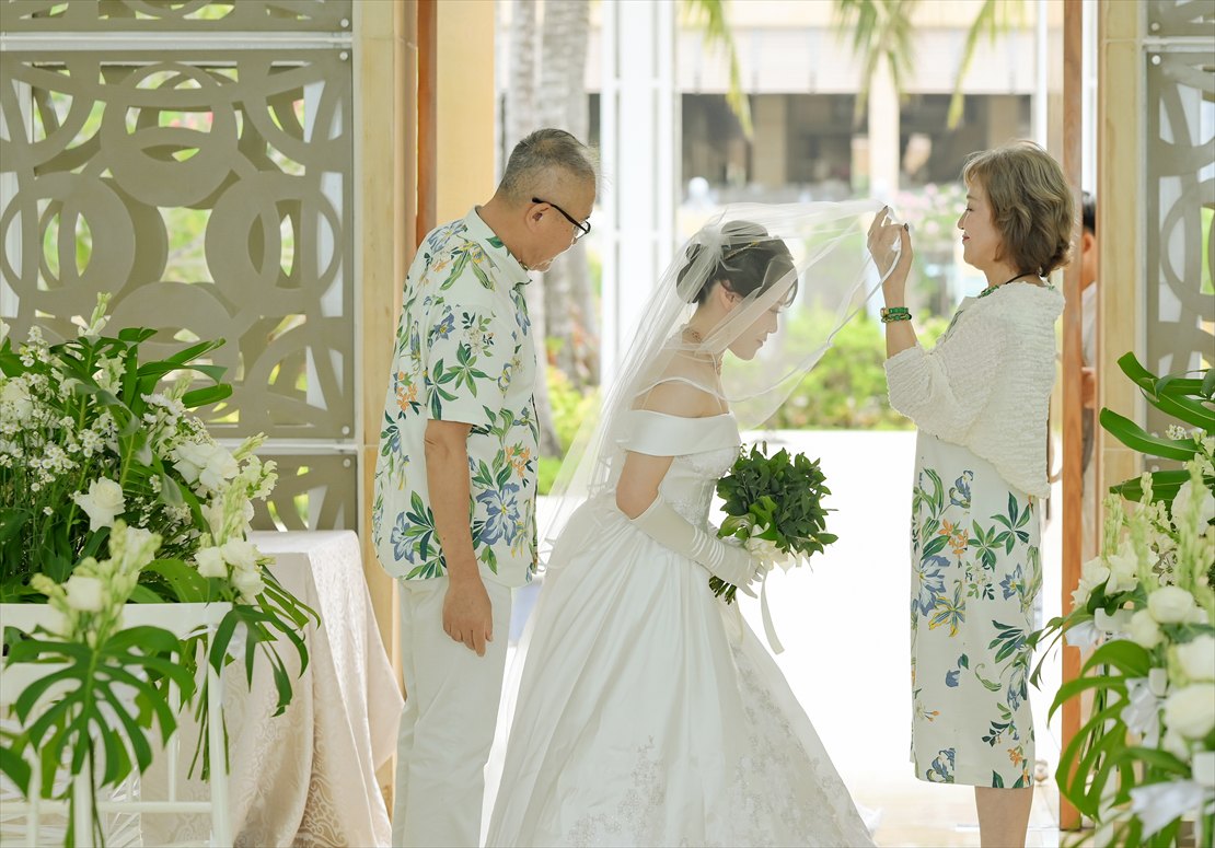 ムリア・バリ・ハーモニー・チャペル　新婦様　ベールダウン・シーン