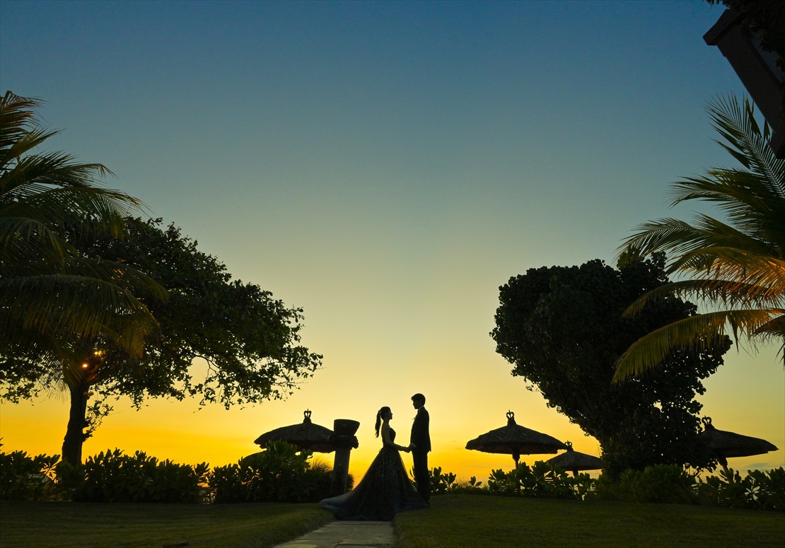 Bali Sunset Wedding Party Belmond Jimbaran (12) ガーデン マジックアワー撮影