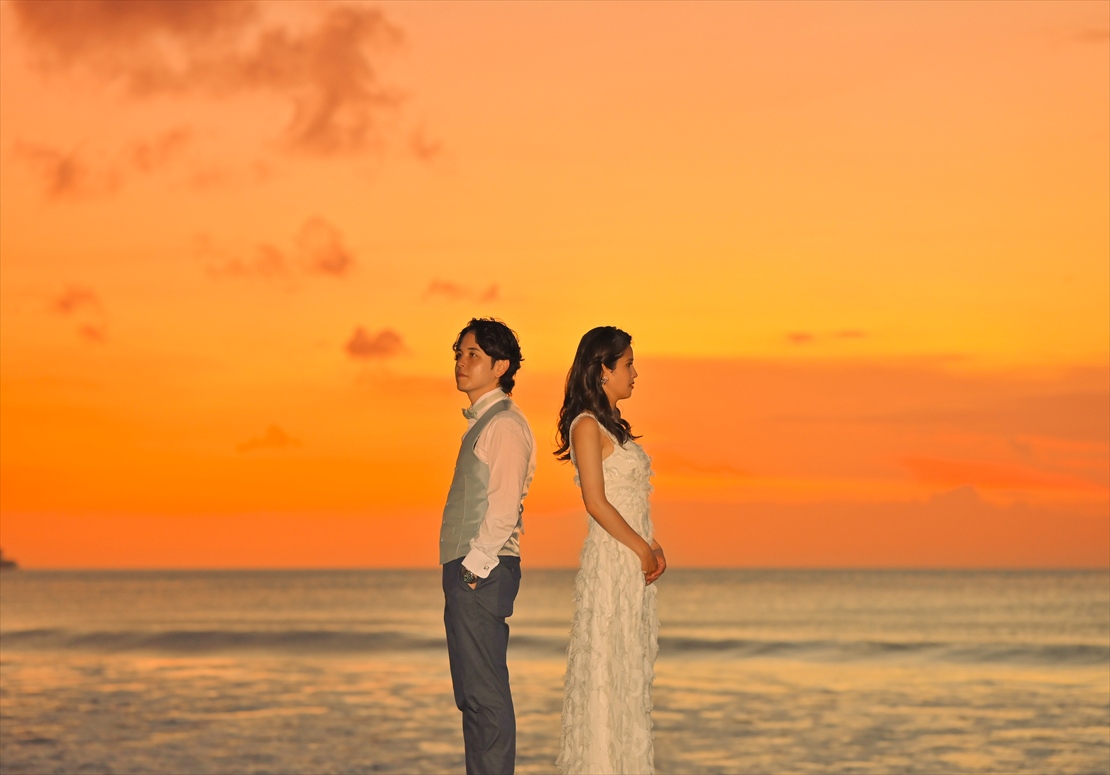 Intercontinental Bali Resort Sunset Wedding (17)_R ビーチにてマジックアワー撮影