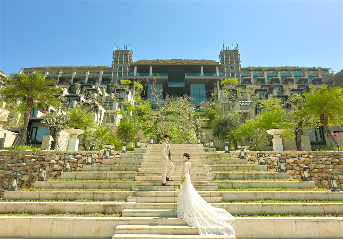Bali Chapel Wedding Kempinski (15) 壮大なクリフスイート棟 バリ島・挙式前撮影