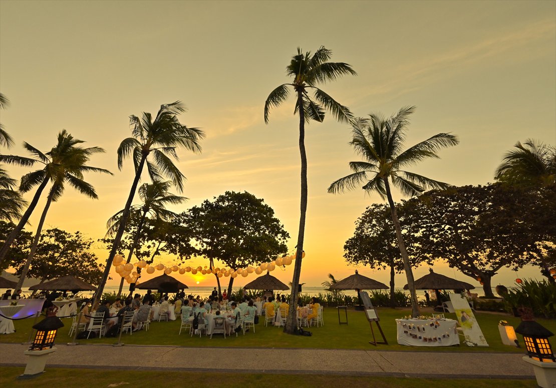 Intercontinental Bali Resort Wedding Party (7) サンセットに包み込まれたパーティー会場