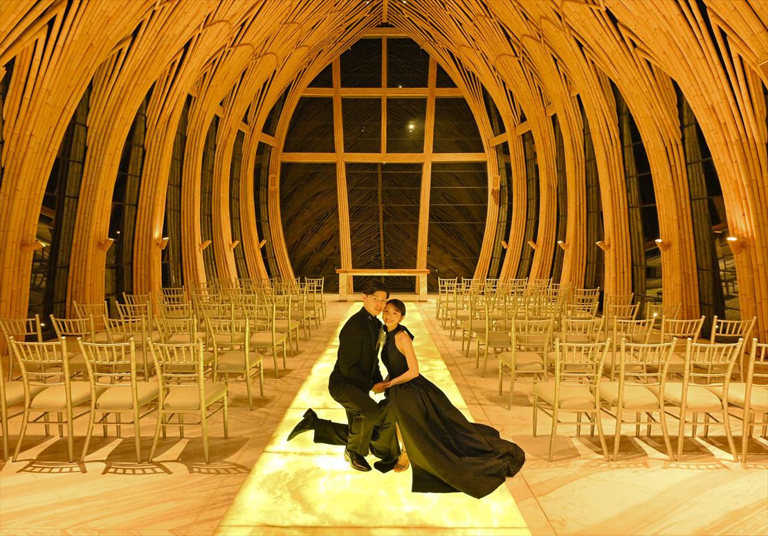 Kempinsli Bali Night Photo Wedding (5) オーシャンフロント・チャペル・挙式後撮影