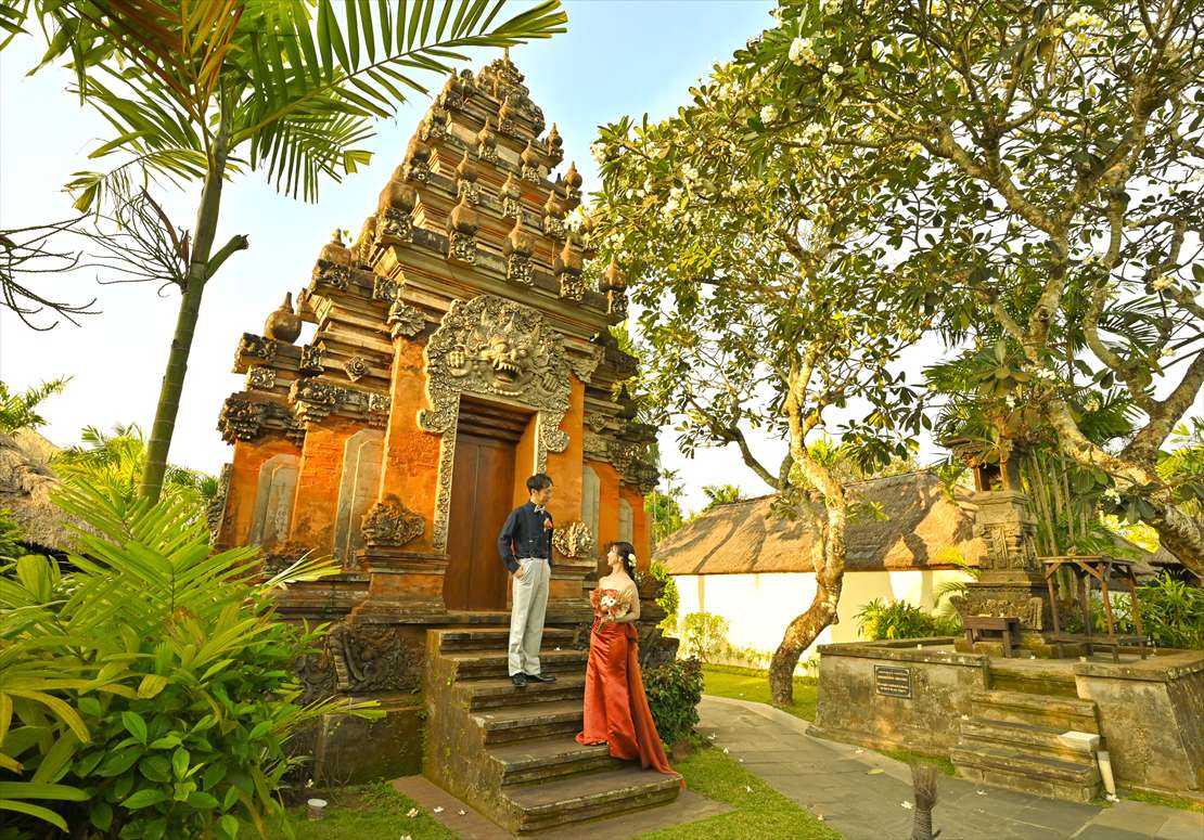Bali Sunset Wedding Party Belmond Jimbaran (6) ベルモンド・ジンバラン・プリ・バリ リゾート内寺院にて