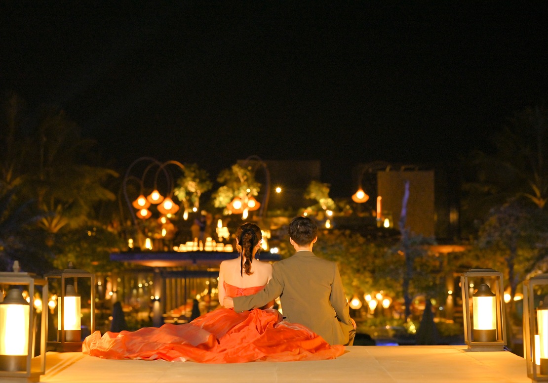 Kempinski Bali Night Wedding (1) ライトアップされたケンピンスキ・バリ