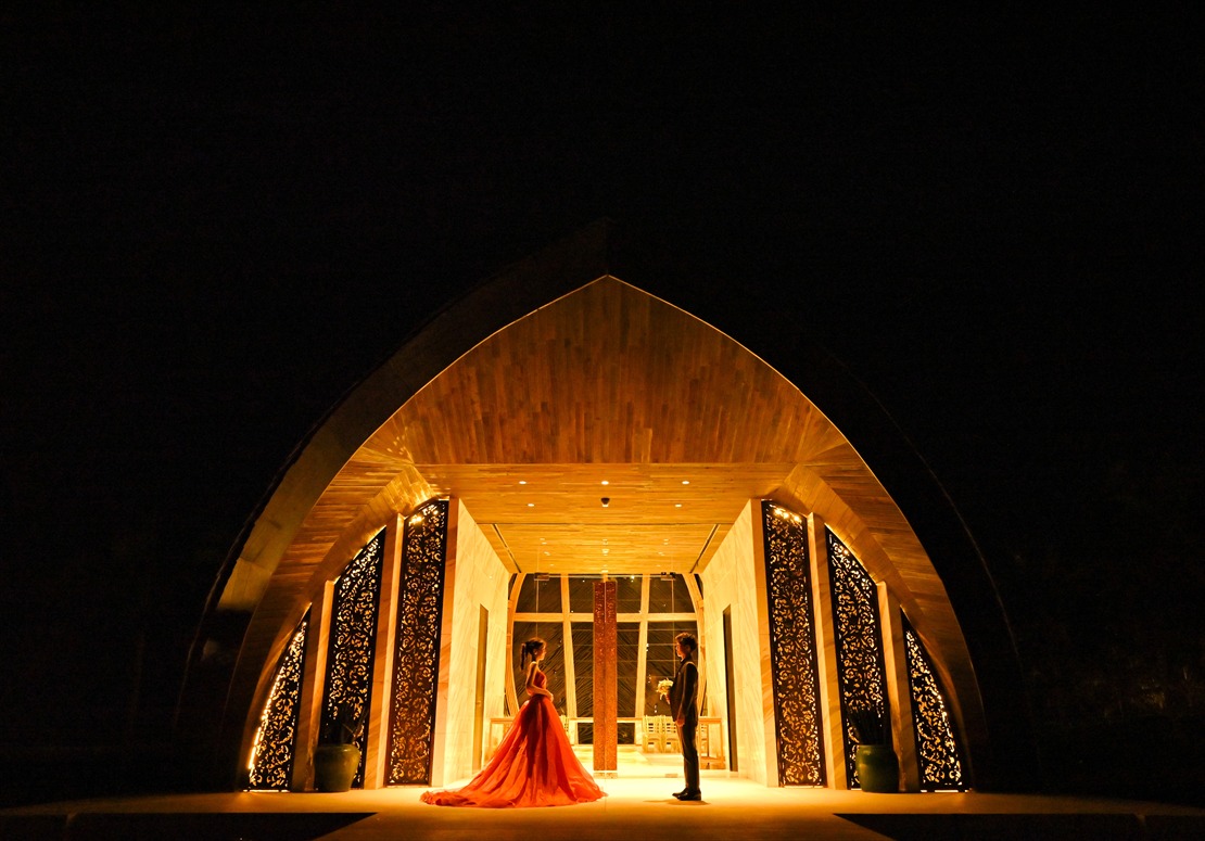 Kempinski Bali Night Wedding (4) アプルヴァ・チャペル・ナイトショット